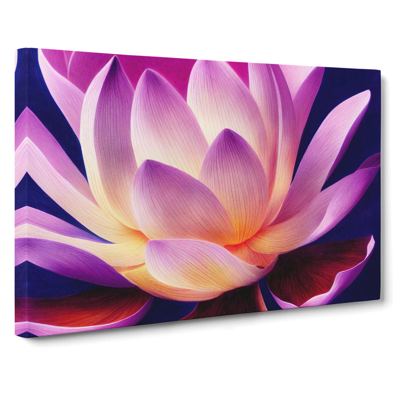 Eye Catching Lotus Flower - Wrapped Canvas, 50cm H x 76cm W x 3cm D