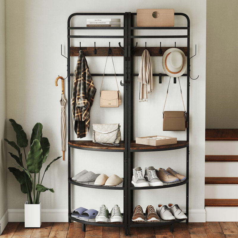 Arbre d'entrée en coin avec range-chaussures pour entrée