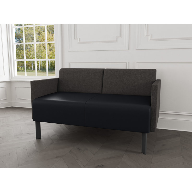 Causeuse de réception Luxe Lounge, Acier gris anthracite, Fumée Archetype \/ noir Modena