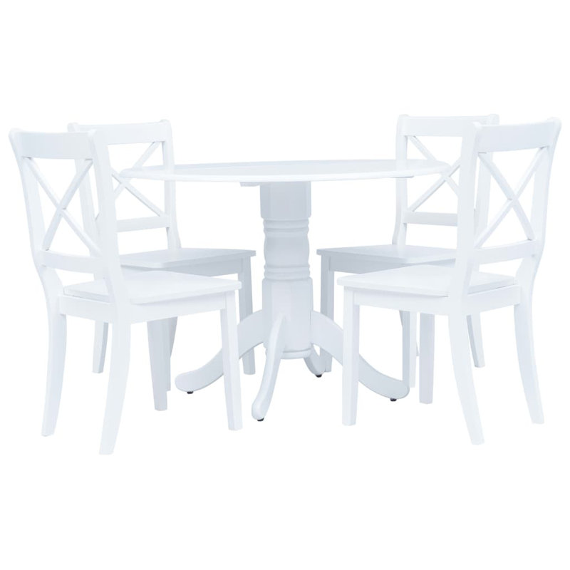 Brann 4 - Person Dining Set, White, White, White