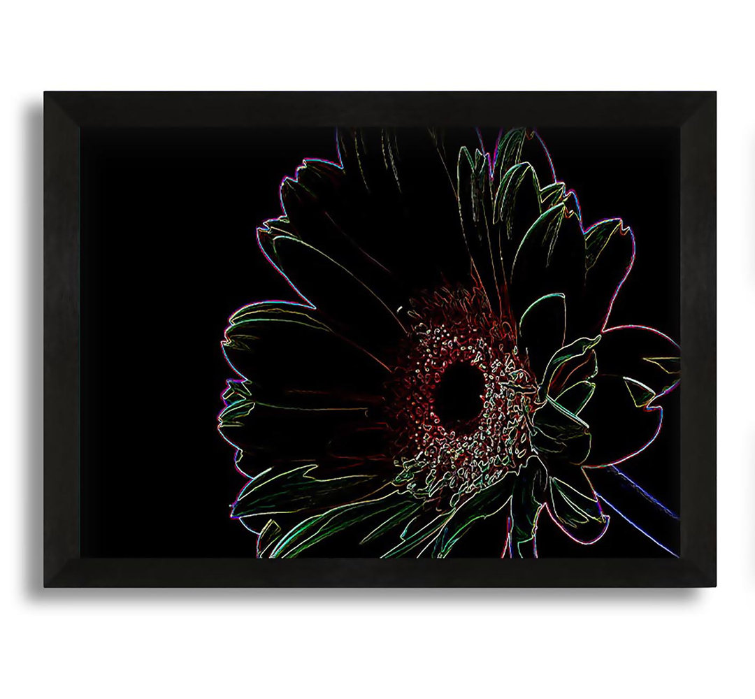 Gerahmtes Leinwandbild Abstract Neon Floral 16