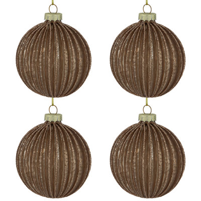 3'' Striped Glass Ball Ornament