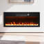 Foyer électrique encastré et mural 36 po avec télécommande, chauffage 1500 W, flamme DEL multicolore, noir