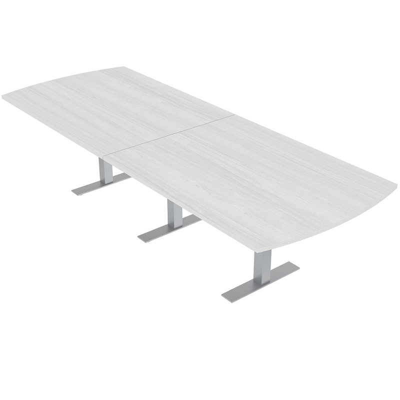 Table de conférence Pavert Arc, Cyprès blanc, Argent argent, L 72 po x l 36 po