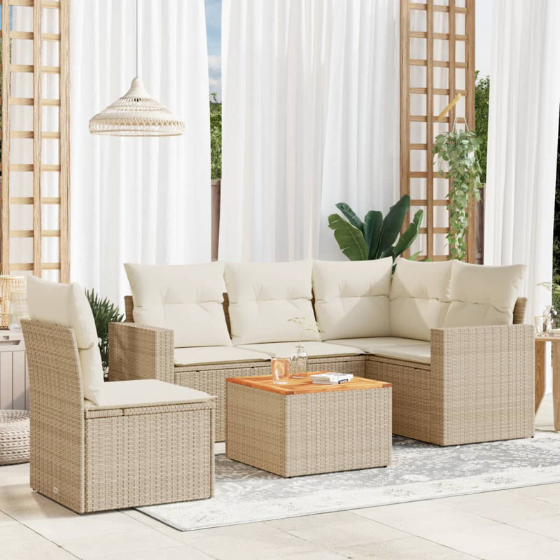 Vidaxl Garden Sofa Set Beige, Cream, Brown