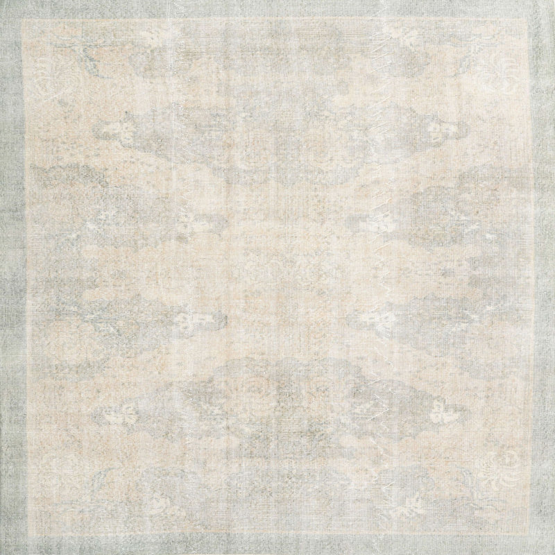 Tapis oriental beige / vert, Carré 6 pi