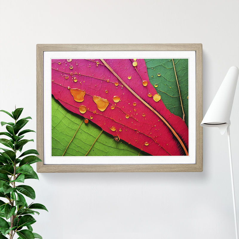Tantalizing Leaf 1 Piece Single Picture Frame Wall Art, 46cm H x 64cm W x 2cm D, Light Brown
