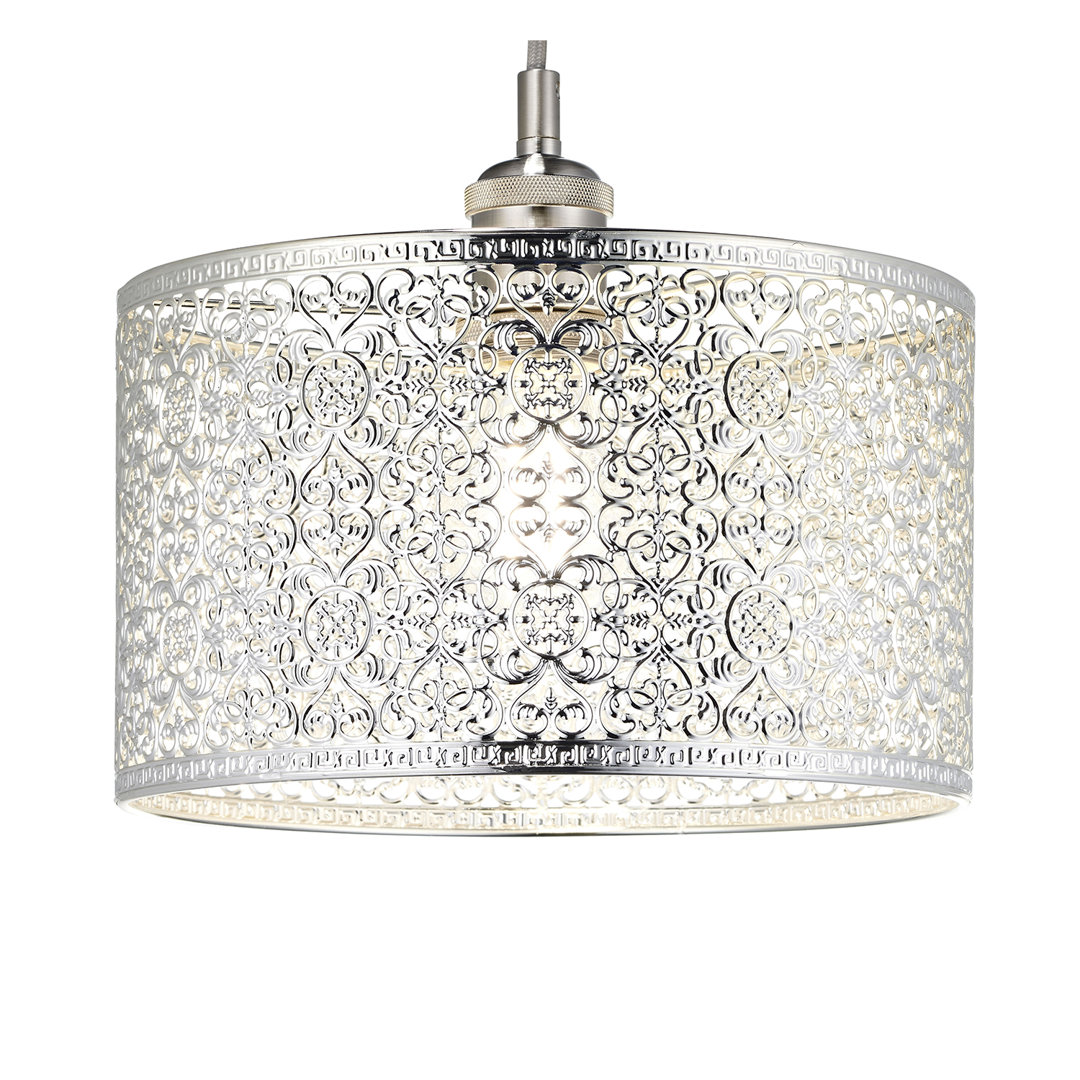 Happy Homewares Moroccan Style Pendant Lamp Shade - Silver - Extra Small - Image 2