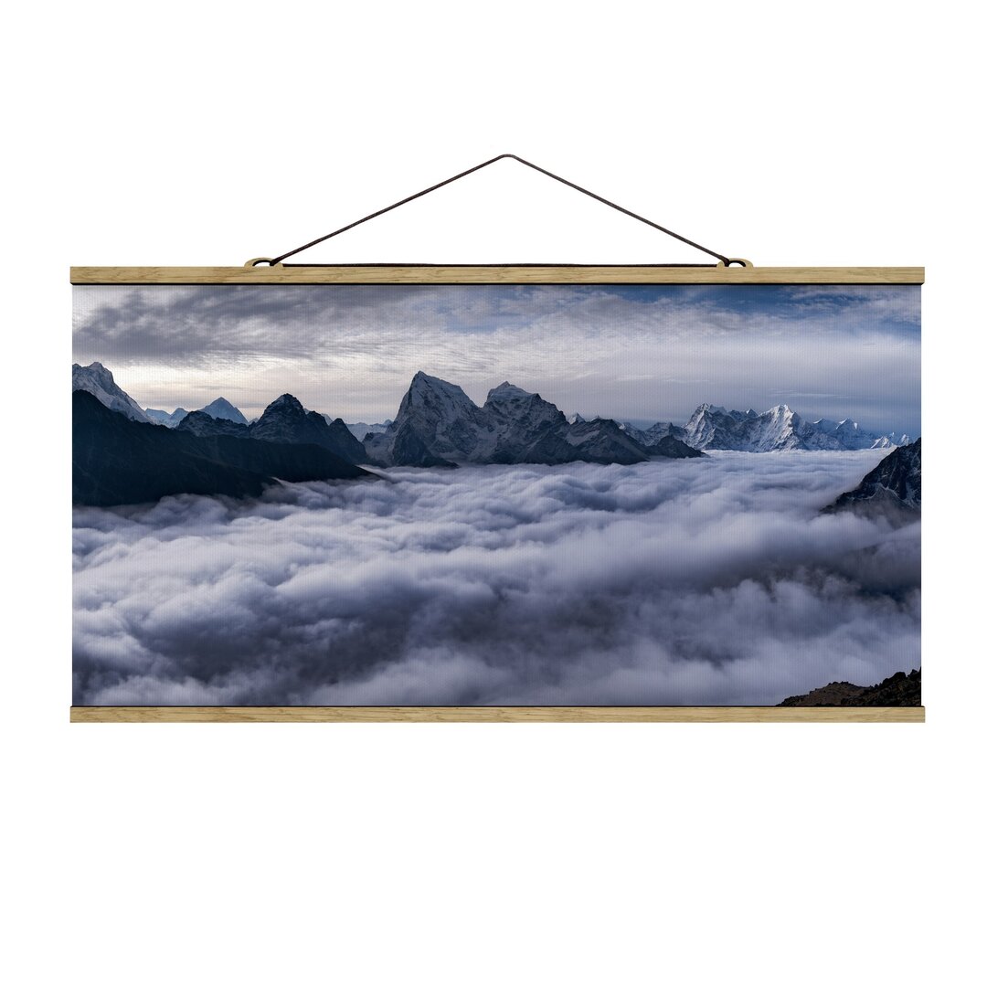 Stoffbild Mit Posterleisten - Wolkenmeer Im Himalaya - Querformat 1:2