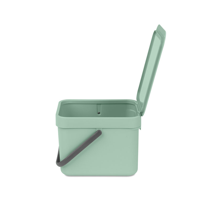 Brabantia Sort & Go 6 Litre Rubbish Bin, Jade Green