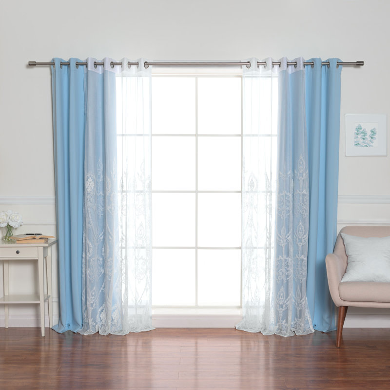 Portishead Room Darkening Curtain, 52" W x 84" L, Sky Blue