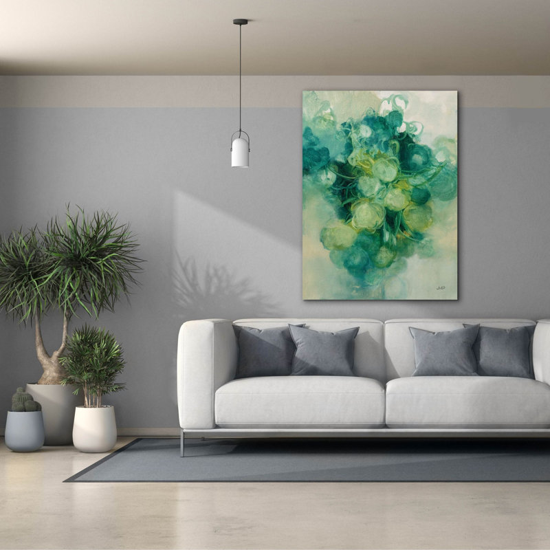 «Emerald Pilea 2» par Julia Purinton, art mural sur toile, H 54 po x l 40 po x P 1,5 po