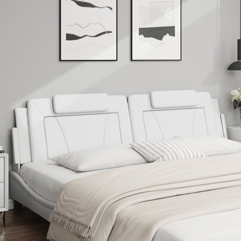 Coussin de tête de lit Ebern Designs, Très grand, Blanc