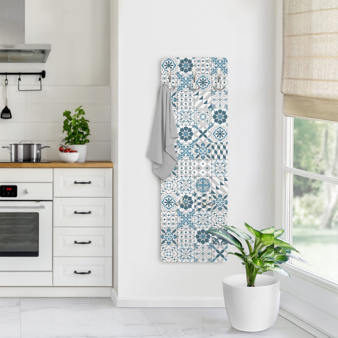 Geometric Tile Mix Wall Mounted Coat Rack