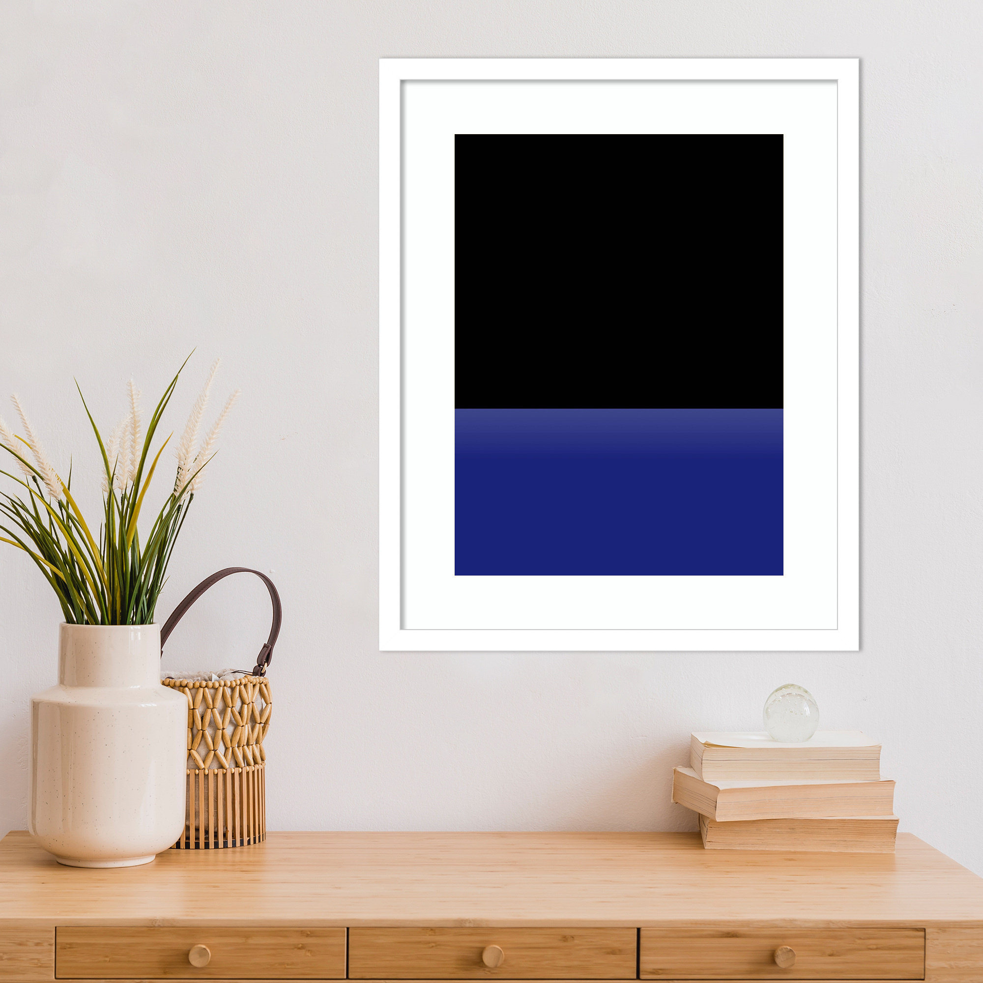 Sea by Alex Caminker Wood Framed Wall Art Print, White , 21" H x 17" W