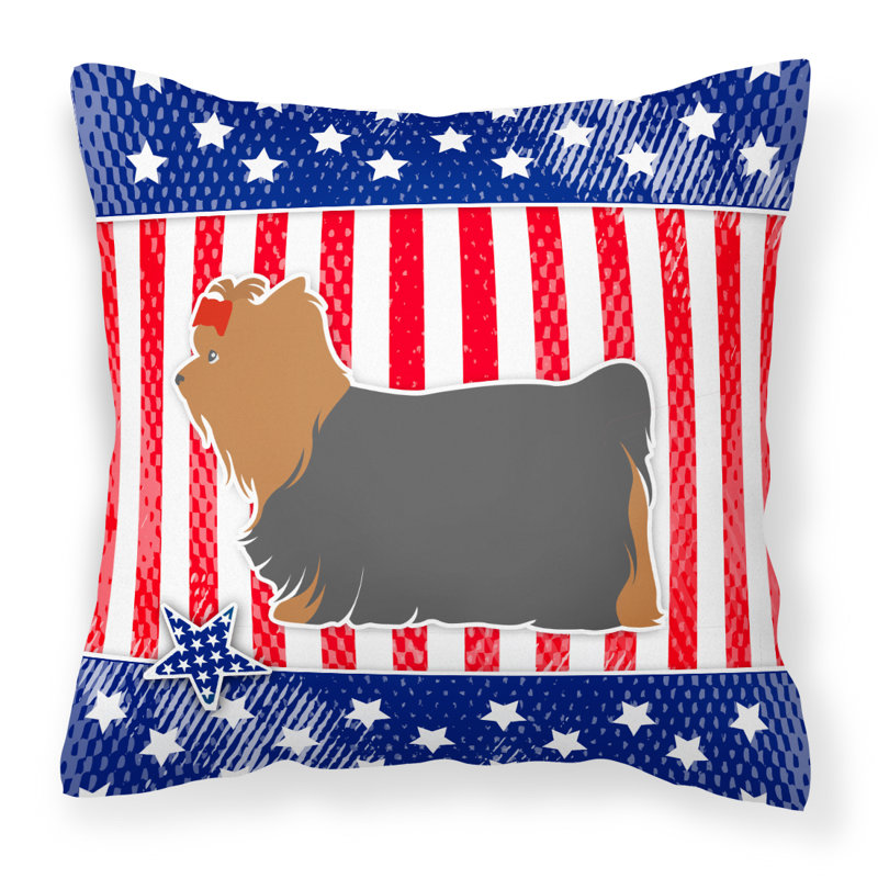 Patriotic Outdoor Throw Pillow, 18" H x 18" W x 3" D
