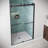 Tirso 48" x 76" Semi-Frameless Sliding Shower Door with CrystalTech Treated 5/16" Tempered Clear Glass Matte Black Hardware-118106069