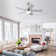 46" Modern Ceiling Fan With Lights And Remote