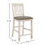 2 tabourets de hauteur de comptoir, crème rustique avec dossier à lattes, siège de 26 po de hauteur, 17,5 po, chaise élégante au fini, assise, profondeur, rembourrage, sièges invitants