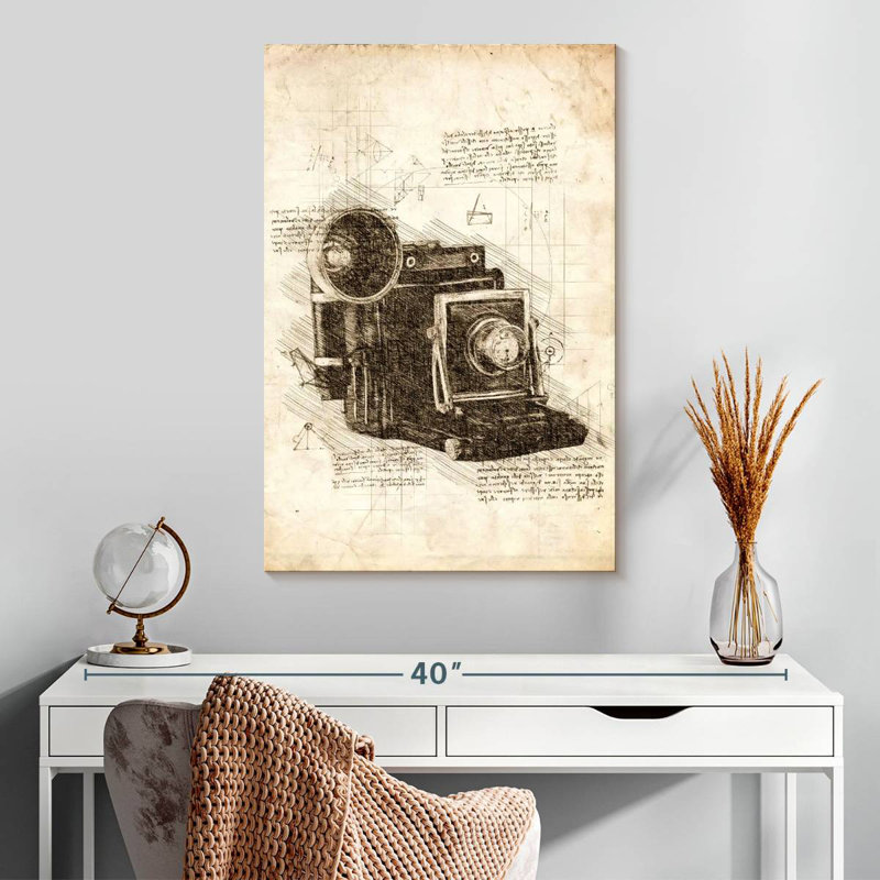 Laelle Old Camera Blueprint, 30" H x 20" W