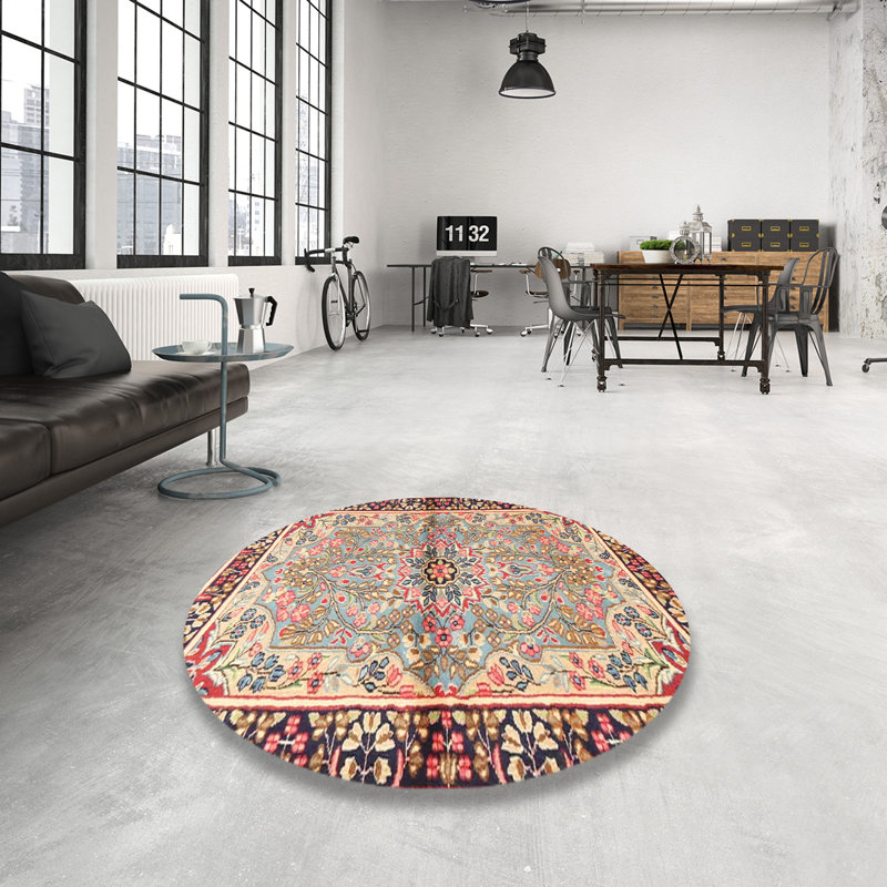 Tapis beige/rouge traditionnel Sophy, Rond 4 pi