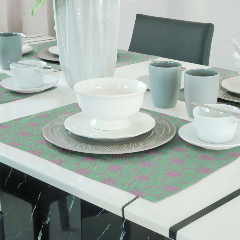 Napperon en coton 18 po classique Circles, Vert et rose