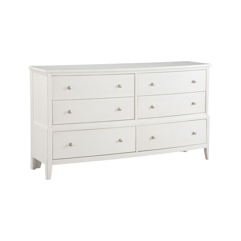 Commode 6 tiroirs Jacqueline, Blanc antique