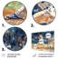 Joueur de baseball blanc bleu sur le terrain - ensemble d'art mural de baseball sport-107188880-107188881