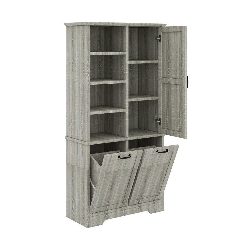 Maximize Space With Bathroom Storage Cabinet, Adjustable Shelves, Oak
