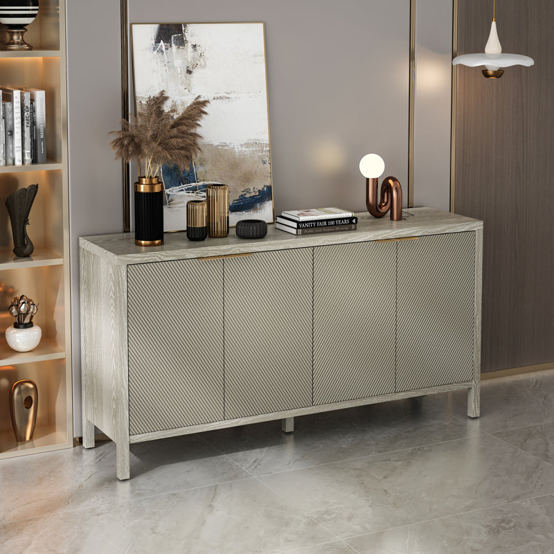 Armoire de rangement moderne en bois avec tablettes réglables 59 "Devin