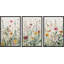 «Vibrant Wildflower Green Garden Floral Boho», reproduction d'art encadrée sur toile, 3 pièces-91875281-91875280
