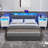 Modern Nightstands (Set Of 2) With Charging Station, LED Light, And Fabric Drawers | Gift Idea-1565963891