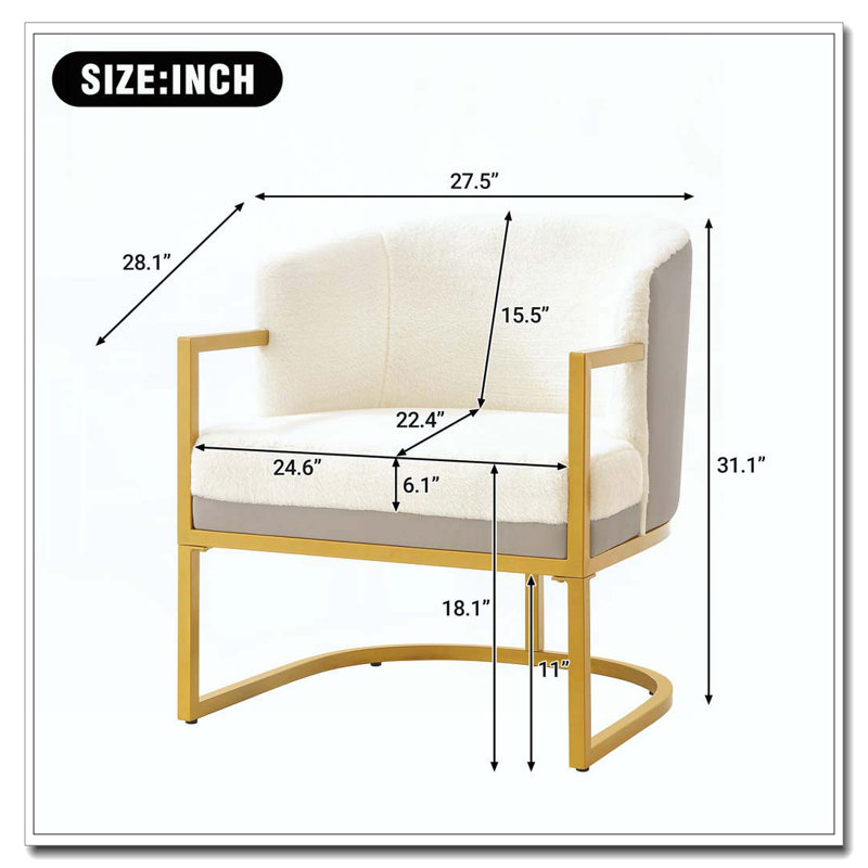 Chaise de lecture rembourrée Modern, Beige