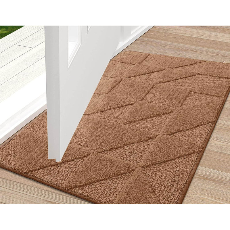 Door Mats Indoor, Machine Washable, Brown, 80 cm W x 120 cm L