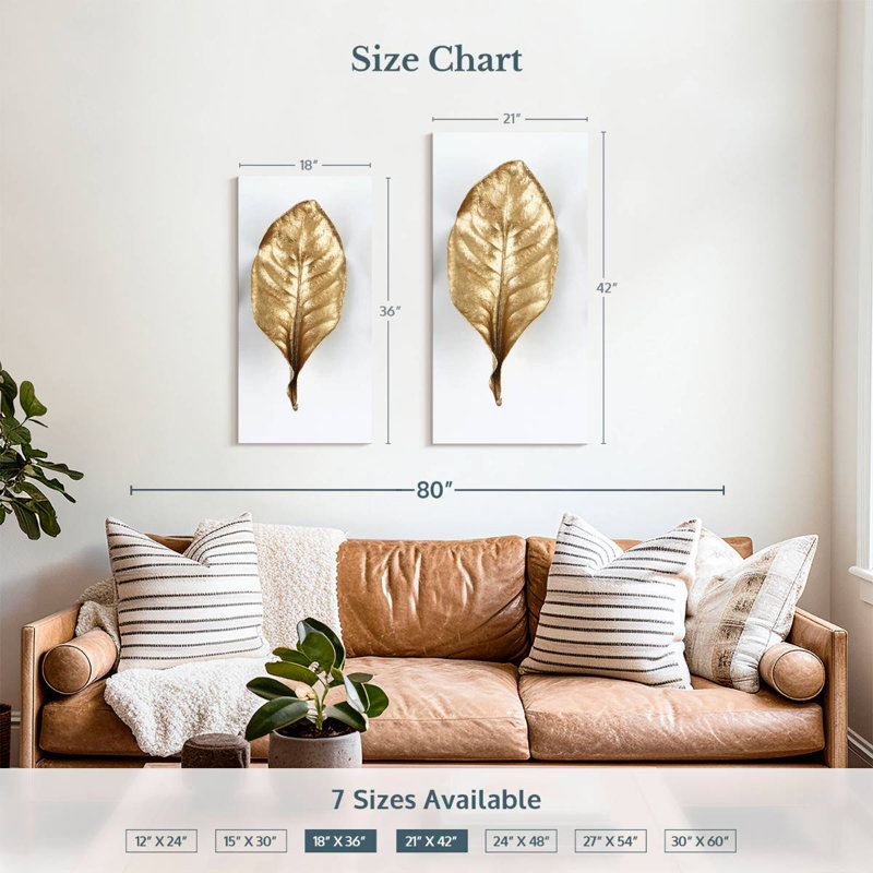 Gold Leaf, 36" H x 18" W