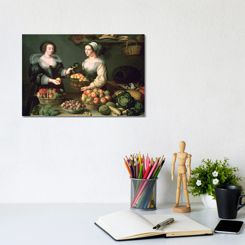 The Fruit And Vegetable Seller by Louise Moillon - Wrapped Canvas Painting