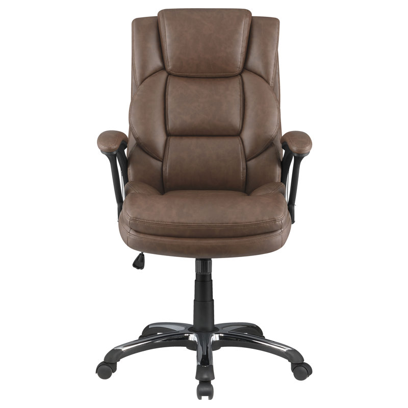 Chaise de travail en polyuréthane Maresca, Brun