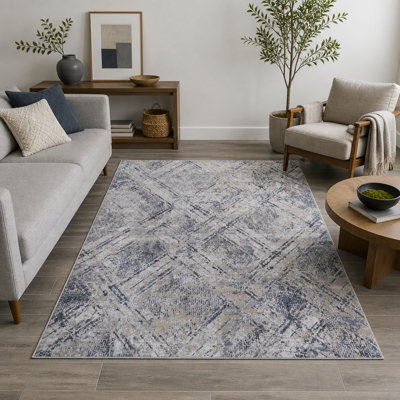Collection de tapis géométriques modernes et contemporains, ne peluche pas et est facile à nettoyer. Parfait pour le salon, la chambre et la salle à manger.