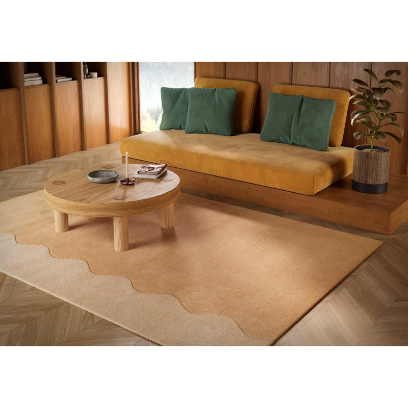  Form Geometric Wool Hand Tufted Beige Area Rug 2'3" X 8' Runner, 2'3" X 8' Runner