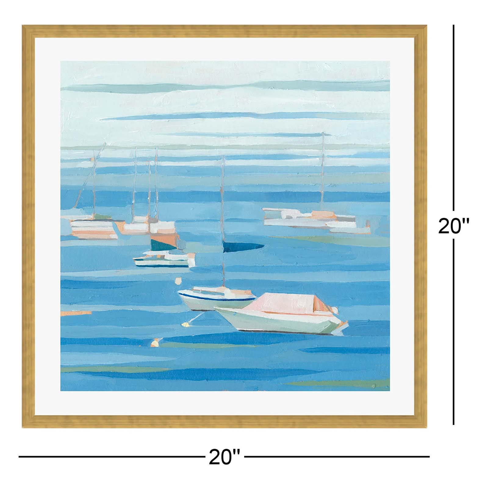 Summer Regatta I by Emma Scarvey, 20"H x 20"W, Gold