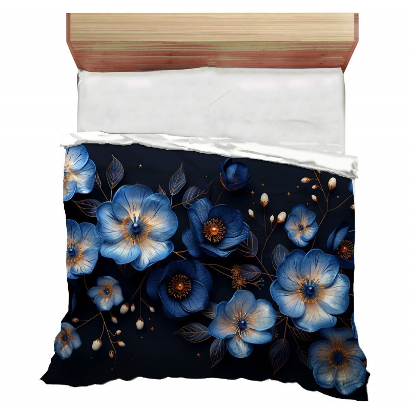 Trendy Floral Plush Microfiber / Polyester Comforter, Twin Extra Long Comforter