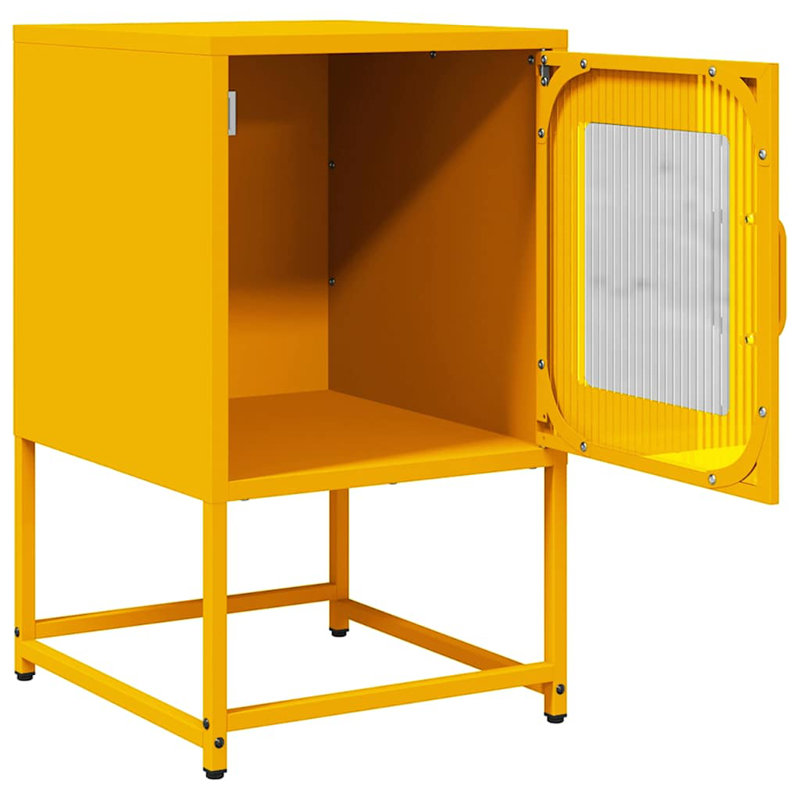 36cm W Steel Bedside Table, Mustard Yellow