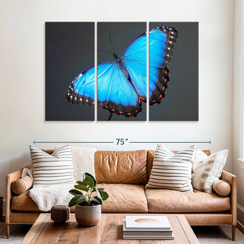 Morpho Blue Butterfly, 42" H x 65" W