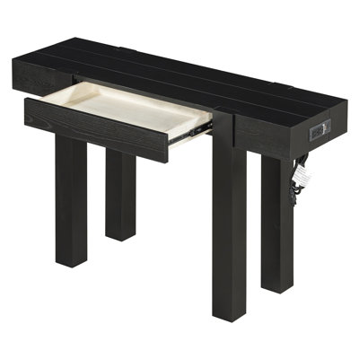 Wood Entryway Table with Hidden Drawer