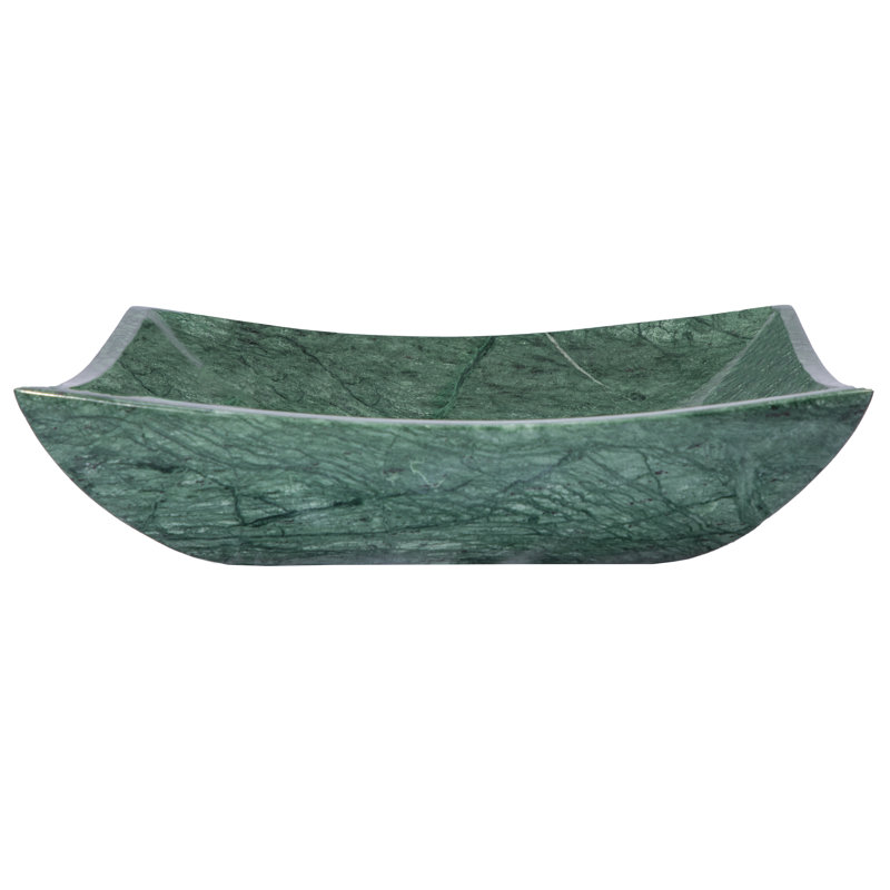 Eden Bath 14.75'' Dark Green Marble Rectangular Bathroom Sink