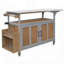 Îlot de cuisine pliable pour l'extérieur avec roulettes verrouillables, armoire de rangement et porte-serviettes pour la cuisine d'extérieur-622121948