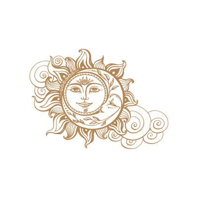 Décalcomanie murale soleil et lune