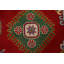 Tapis rouge en laine noué à la main de conception unique 8 pi 10 po x 11 pi 9 po New Age