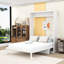 Lit escamotable en bois avec bureau-414783443