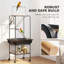 Perchoir pour oiseaux 24,8 x 24,8 x 64,2 po, enclos en acier gris avec ventilation